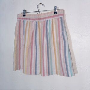 LOFT Ann Taylor Skirt S Multicolor A-Line Linen Blend Pull On Pockets Mini